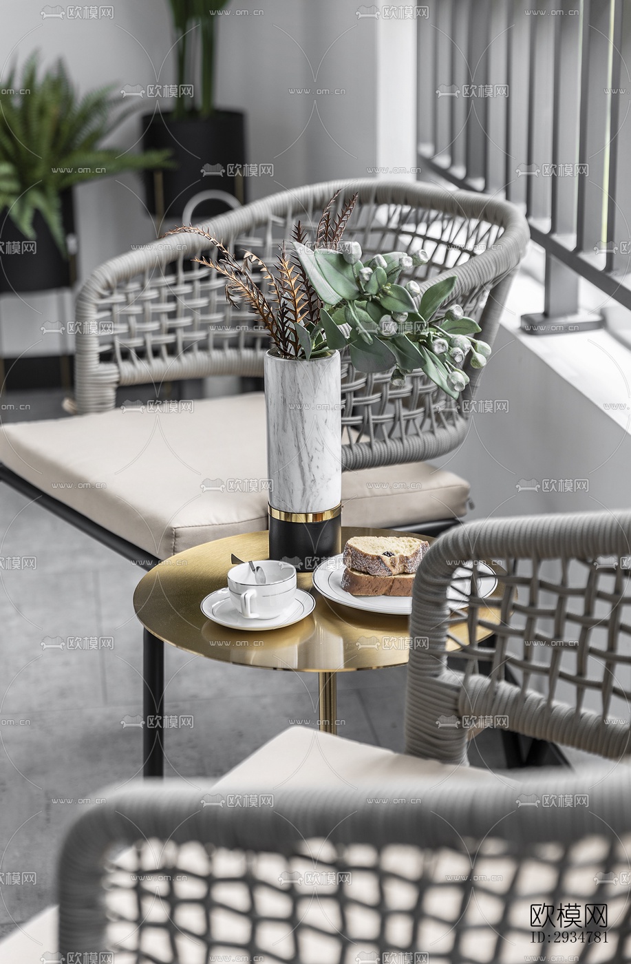 现代平层效果图下载（渲染图18）