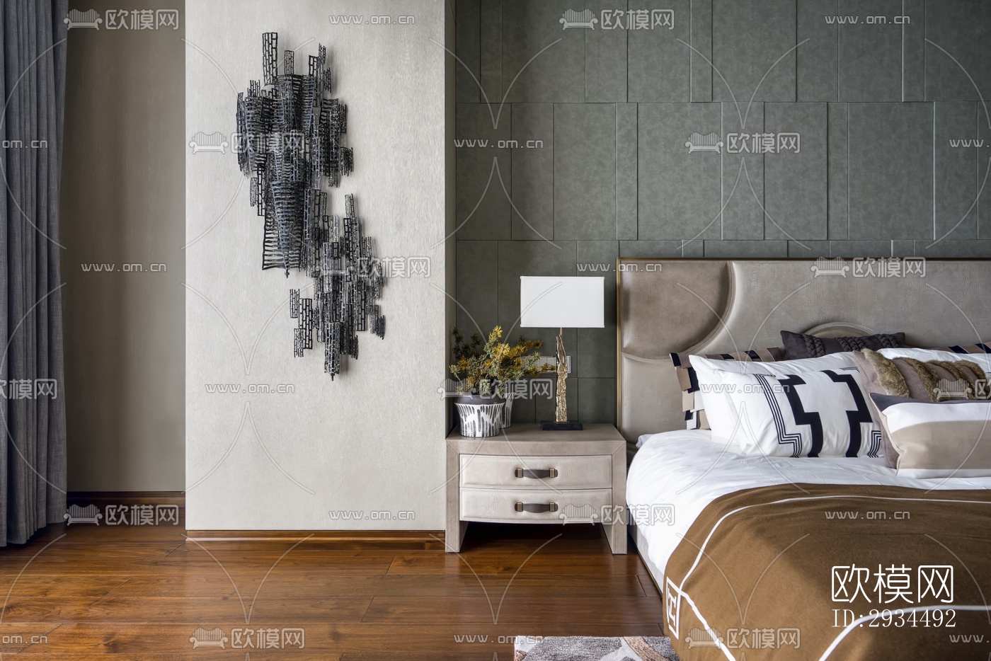 新中式平层效果图下载（渲染图5）