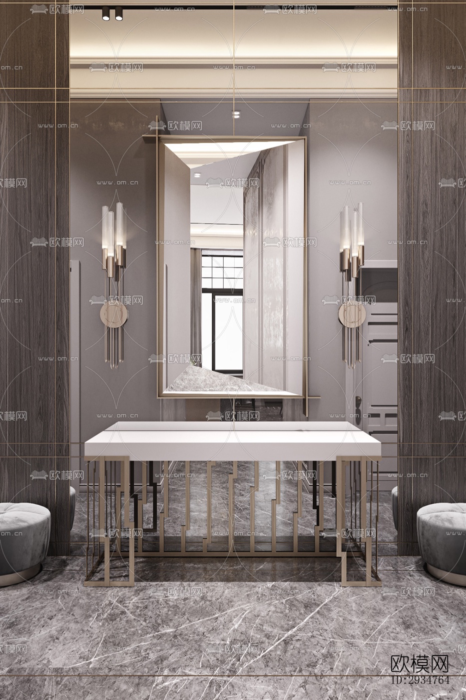 现代平层效果图下载（渲染图8）