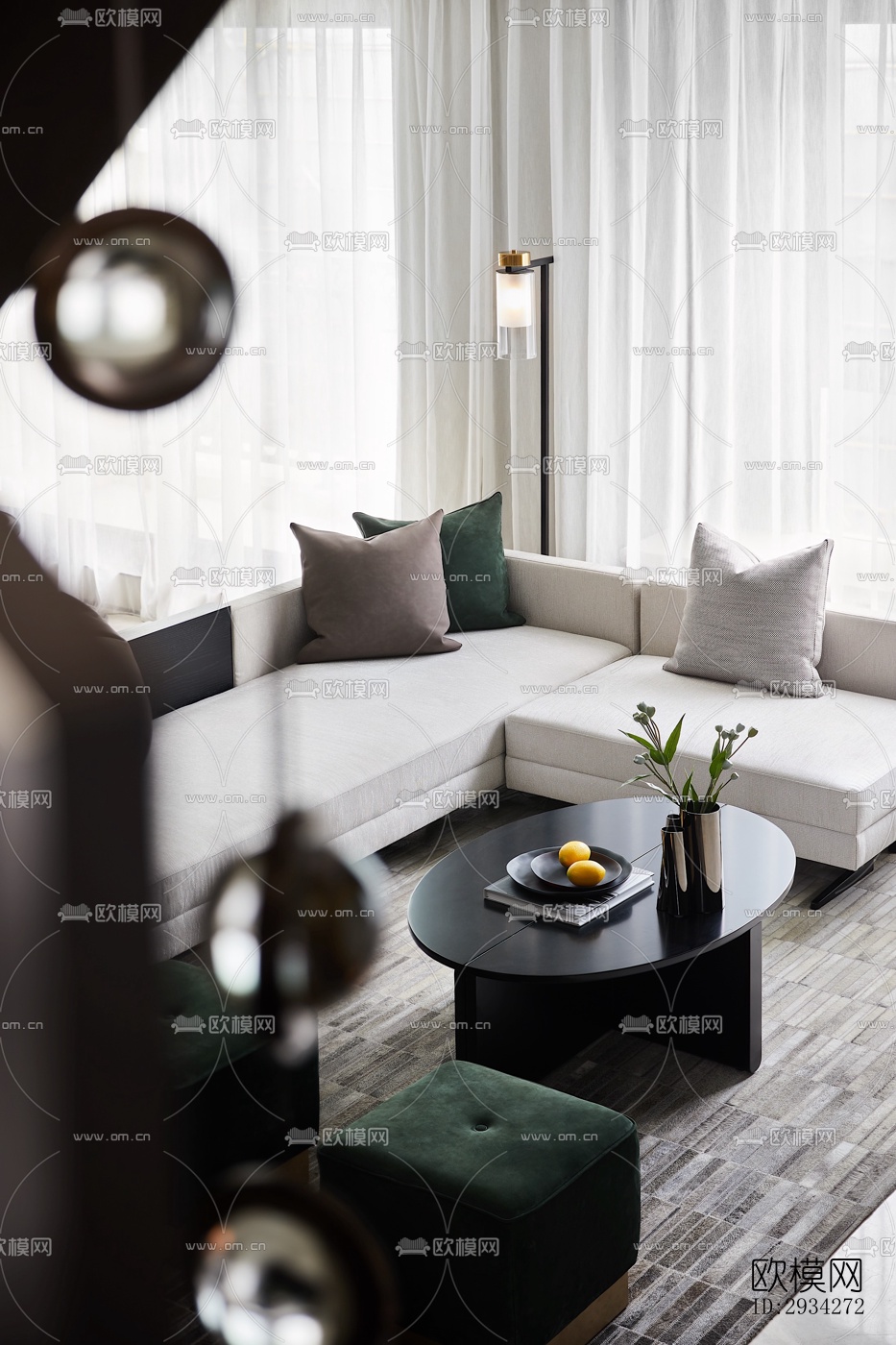 现代复式效果图下载（渲染图7）