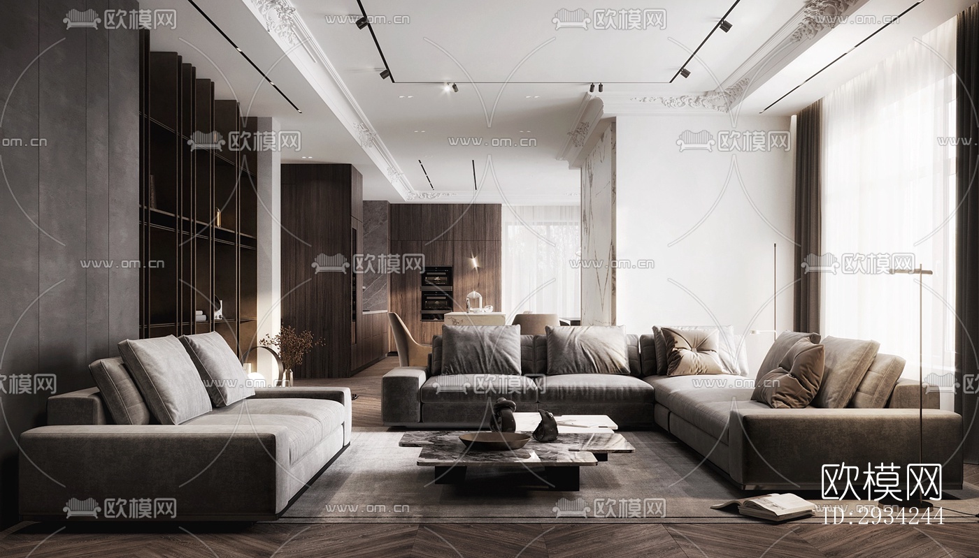 现代复式效果图下载（渲染图1）