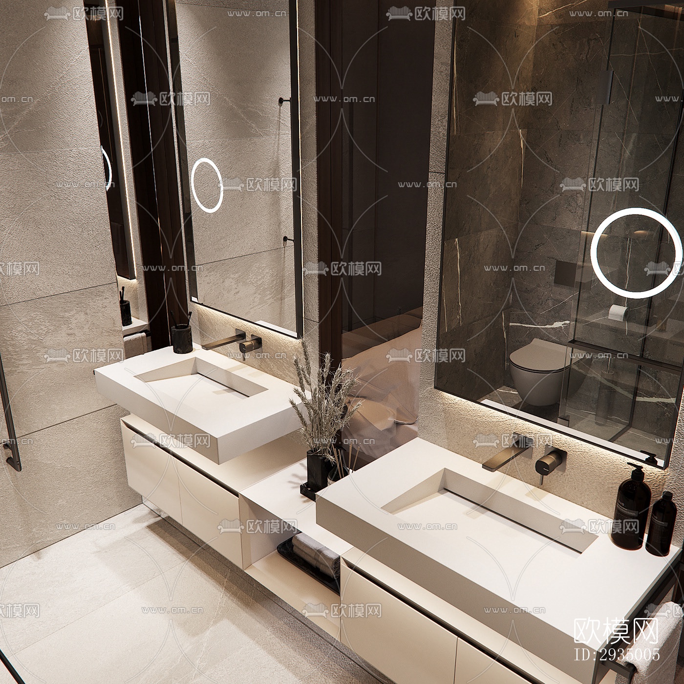 现代平层效果图下载（渲染图11）