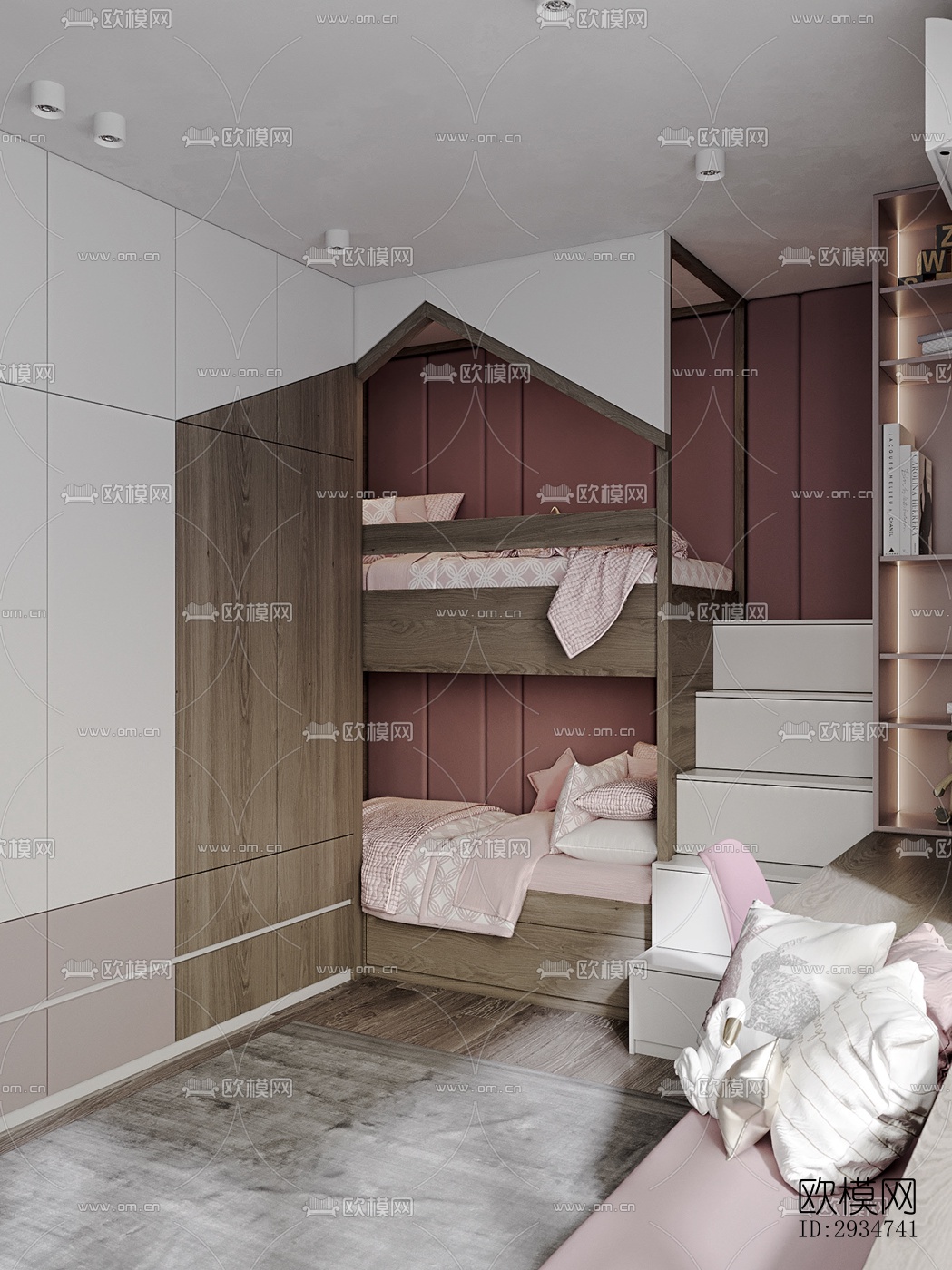 现代平层效果图下载（渲染图10）