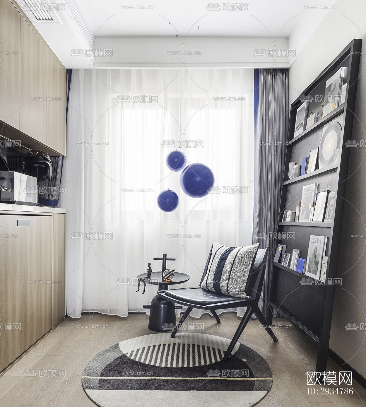 现代平层效果图下载（渲染图12）