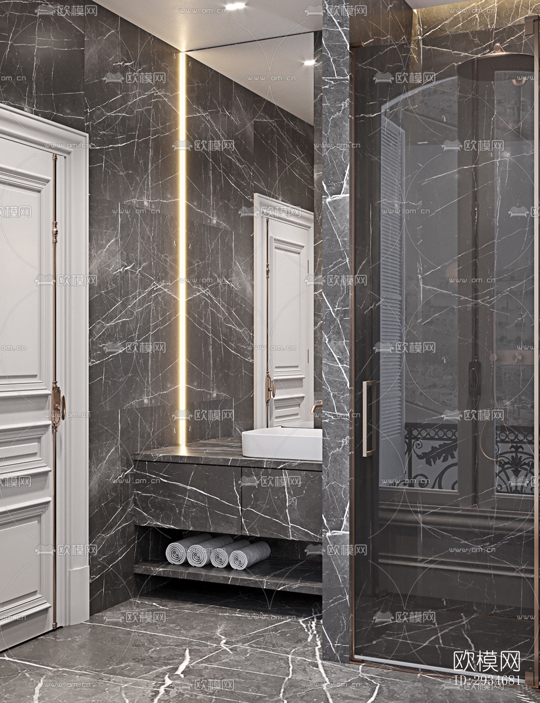 欧式平层效果图下载（渲染图8）