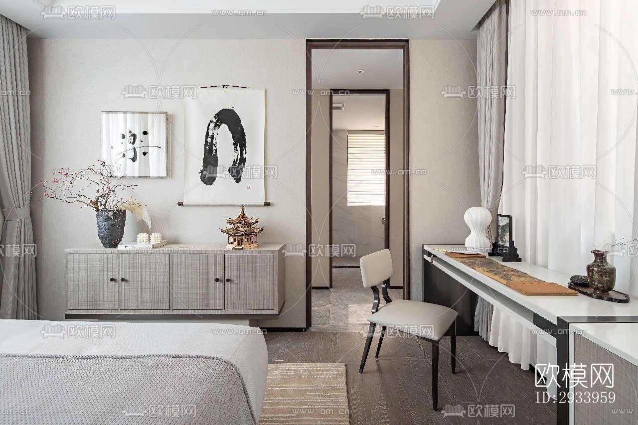 新中式别墅效果图下载（渲染图16）