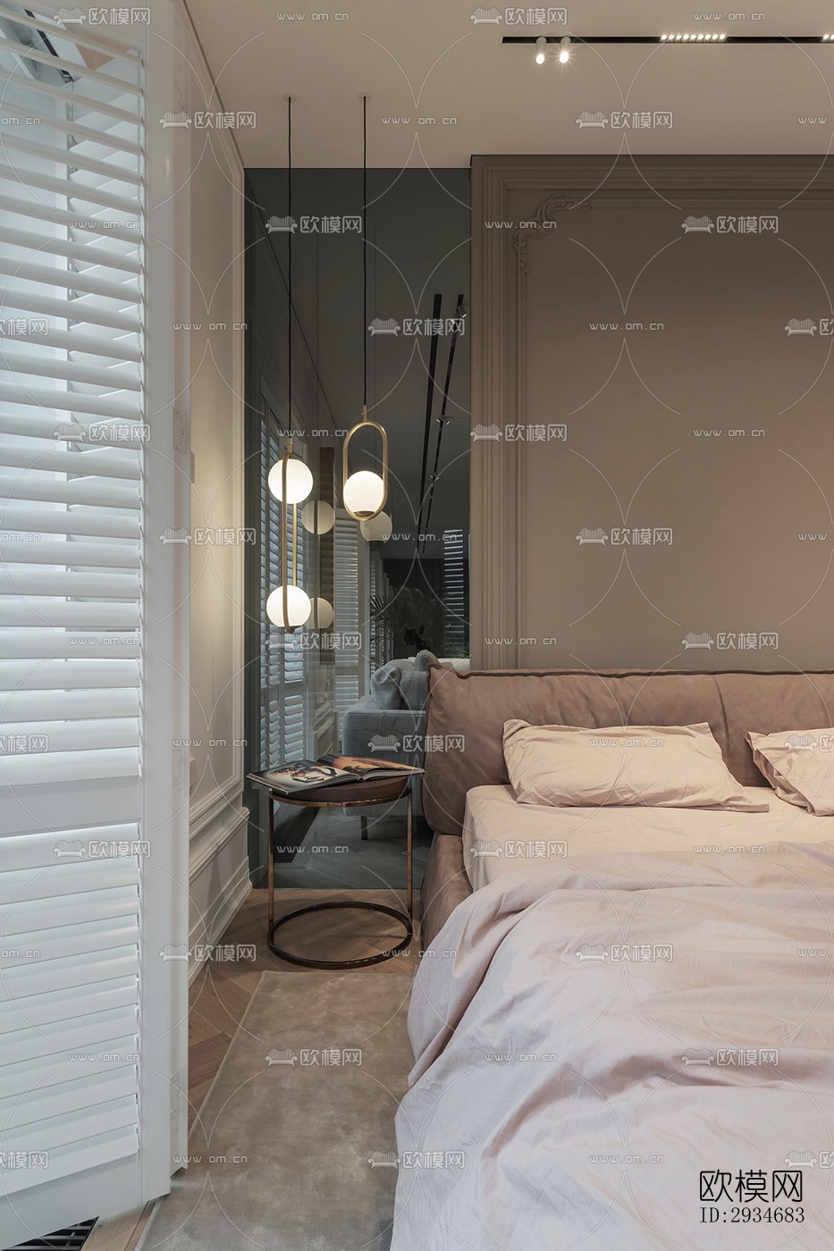 欧式平层效果图下载（渲染图8）