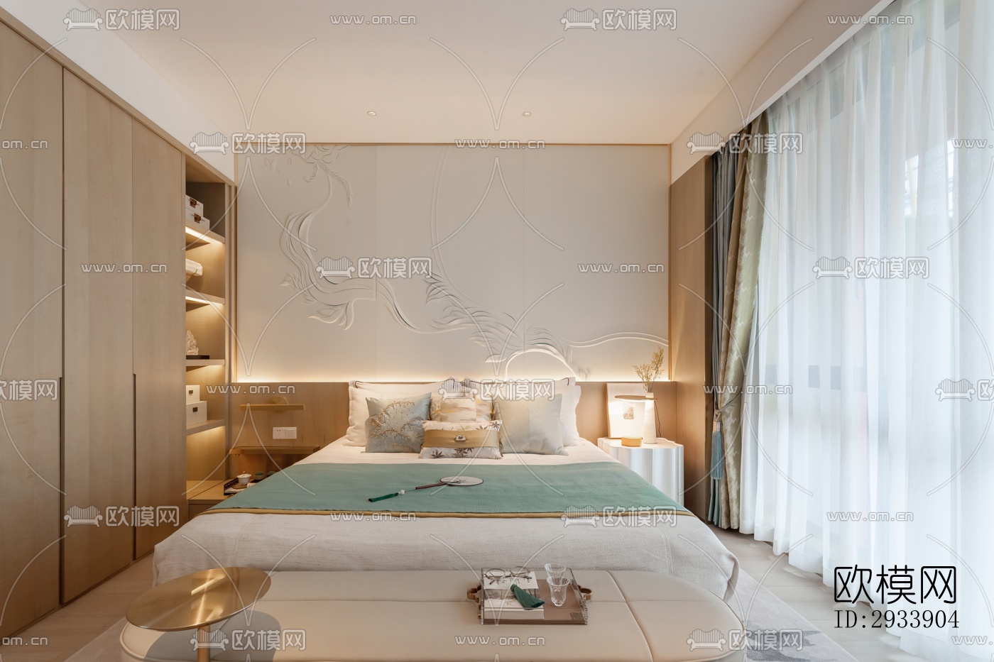 新中式别墅效果图下载（渲染图5）