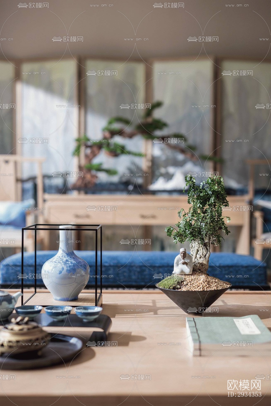 中式平层效果图下载（渲染图2）