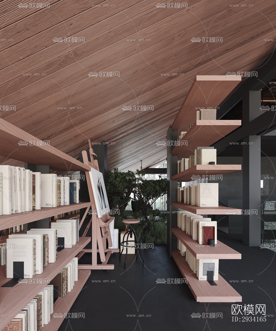 高级灰别墅效果图下载（渲染图17）