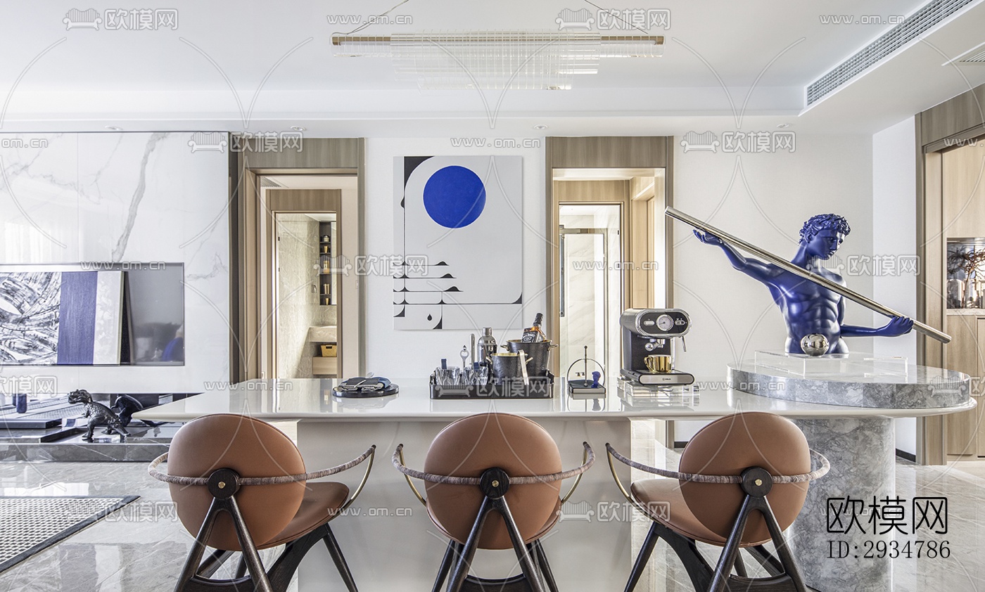 现代平层效果图下载（渲染图19）