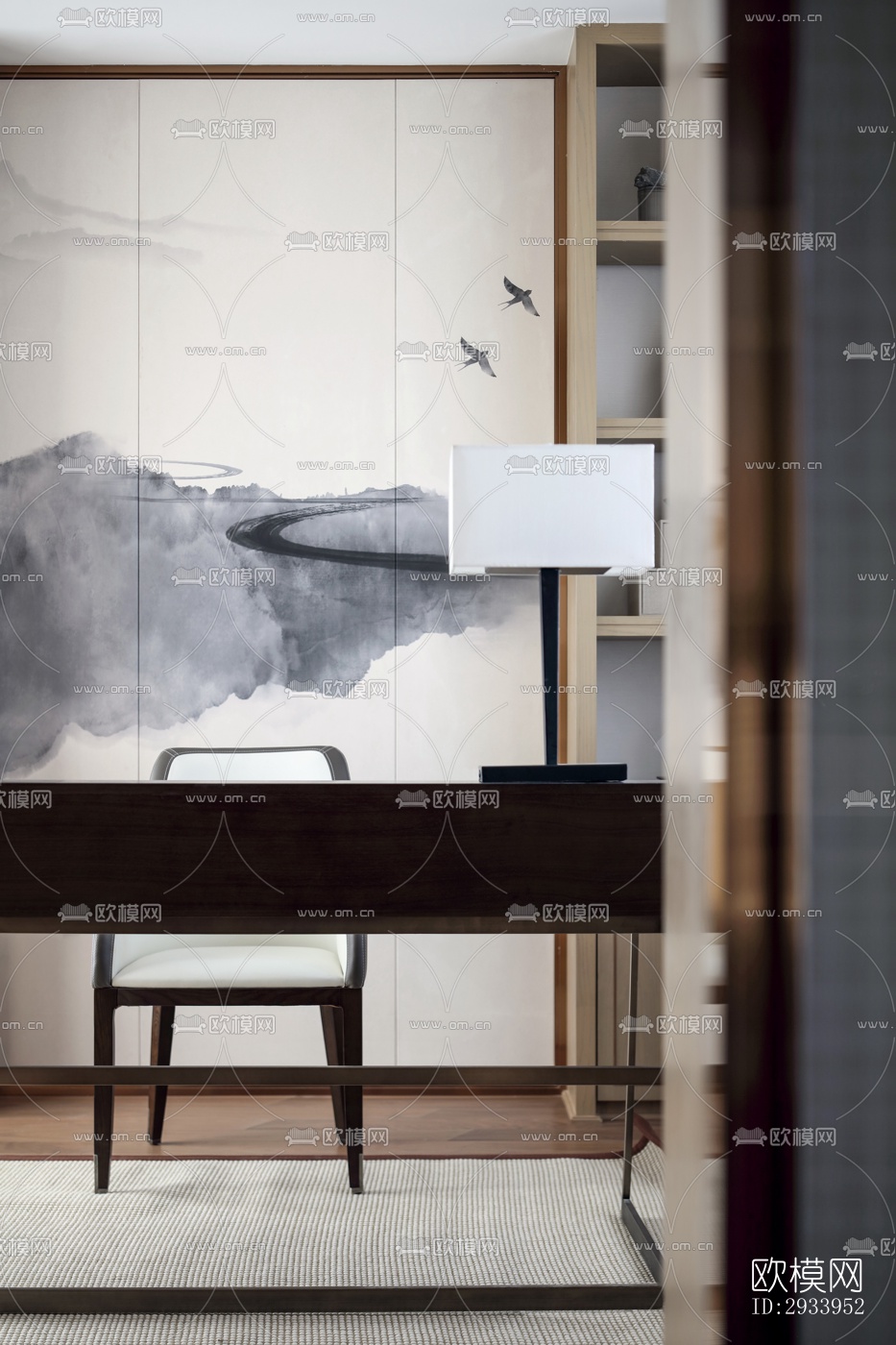 新中式别墅效果图下载（渲染图1）