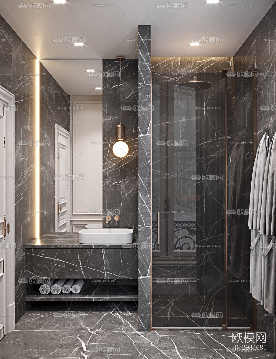 欧式平层效果图下载（渲染图4）