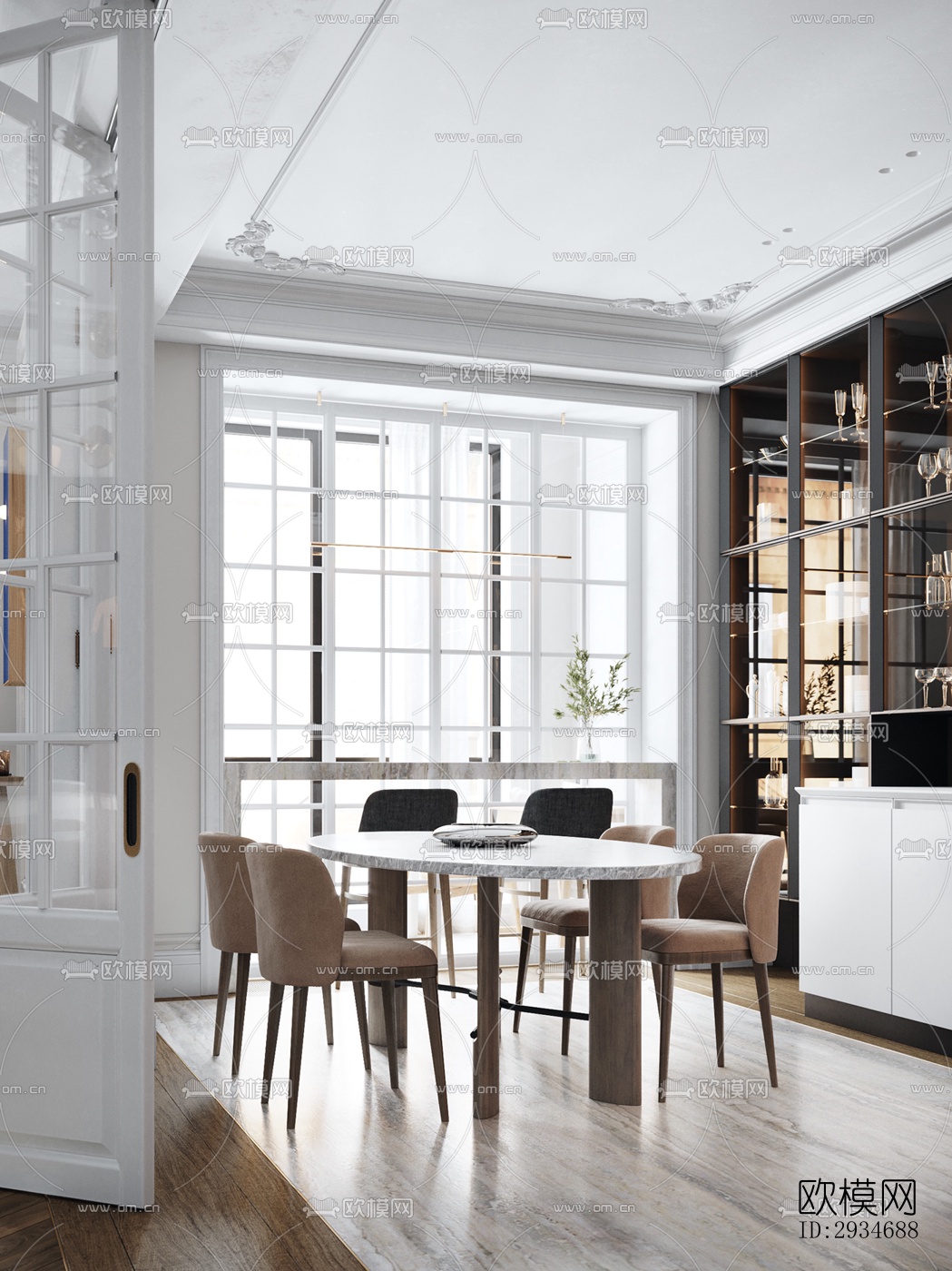 欧式平层效果图下载（渲染图9）