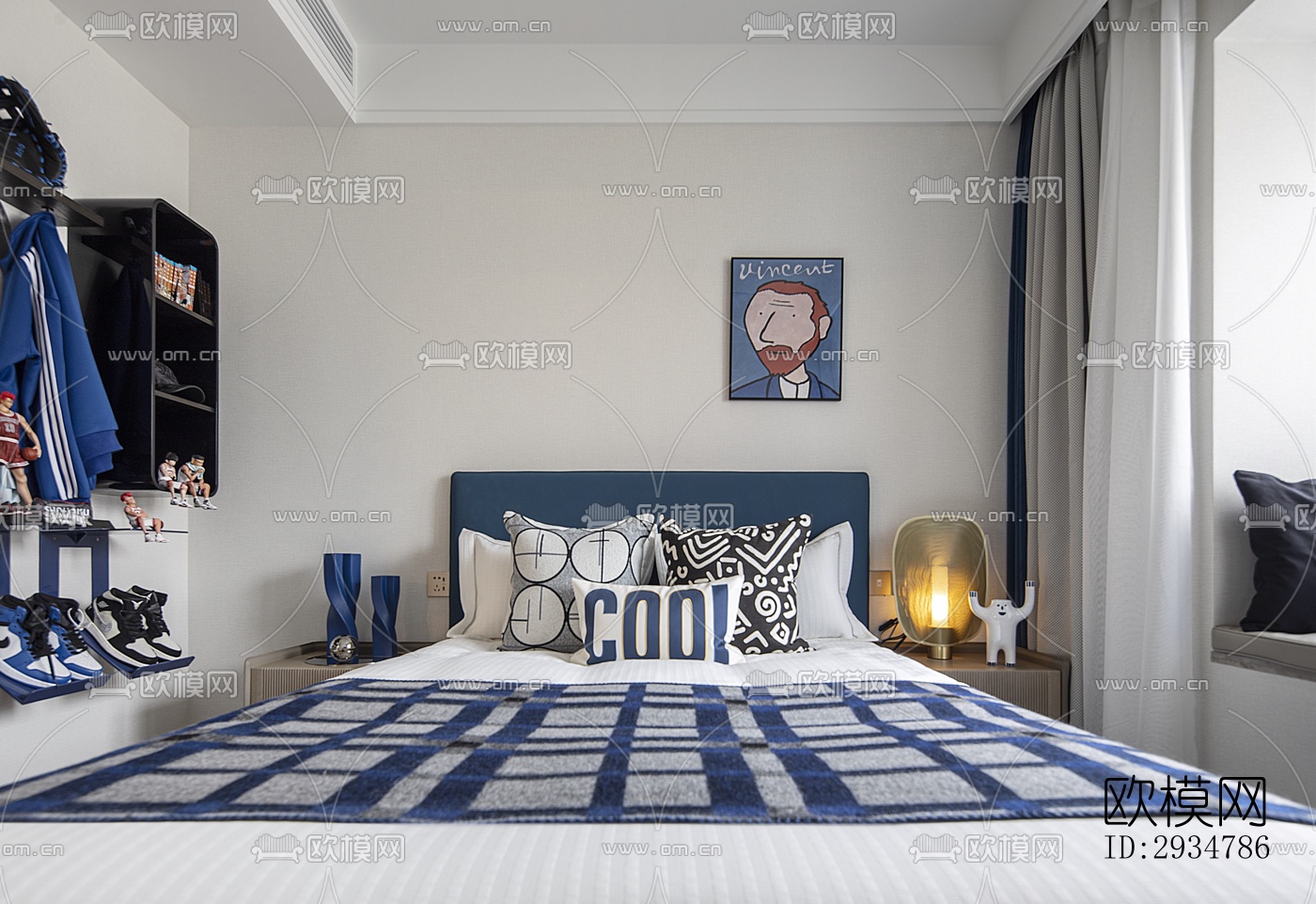 现代平层效果图下载（渲染图8）