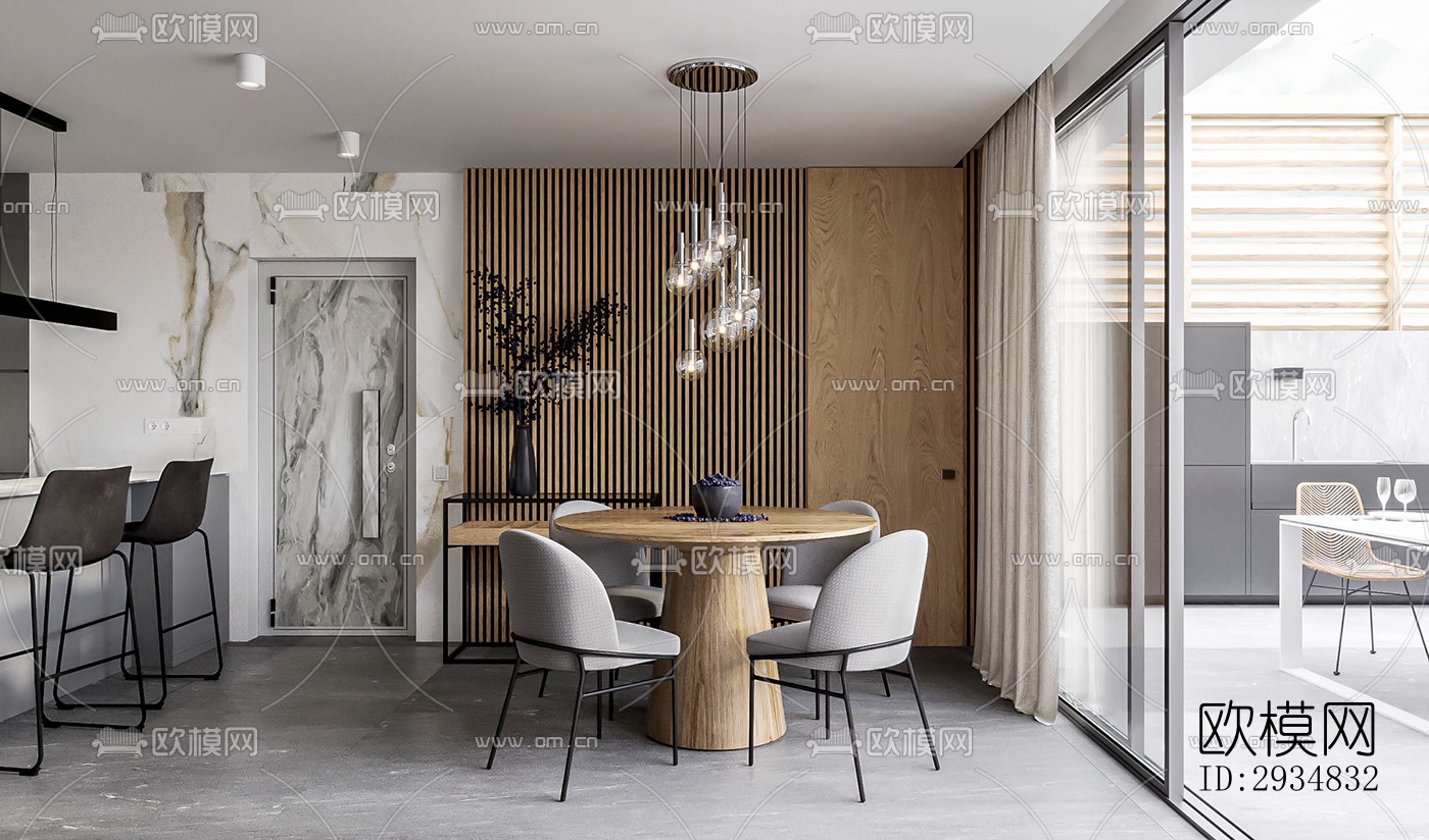 现代平层效果图下载（渲染图3）