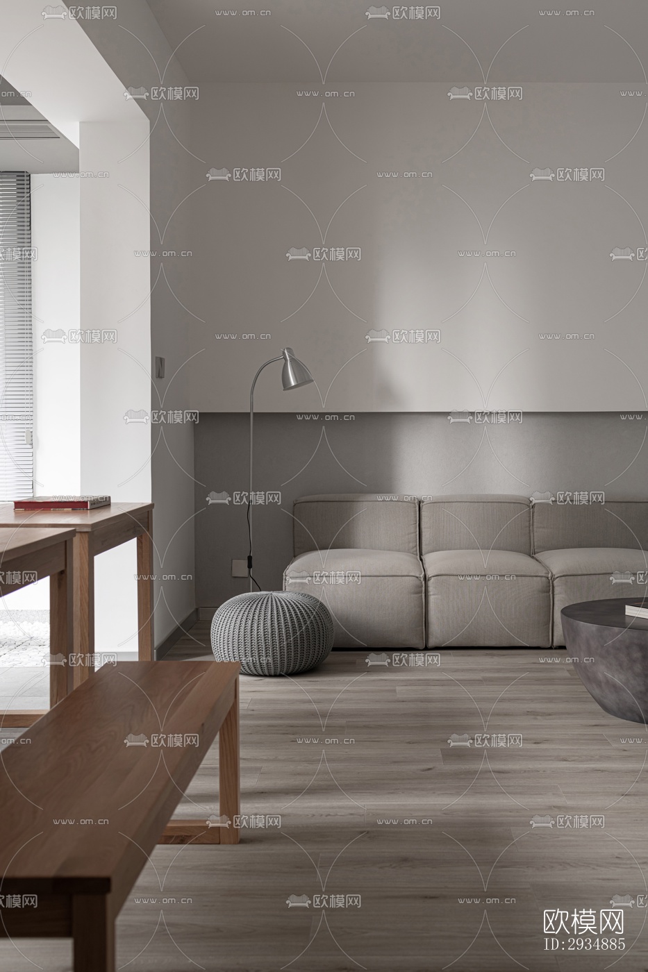 现代平层效果图下载（渲染图13）