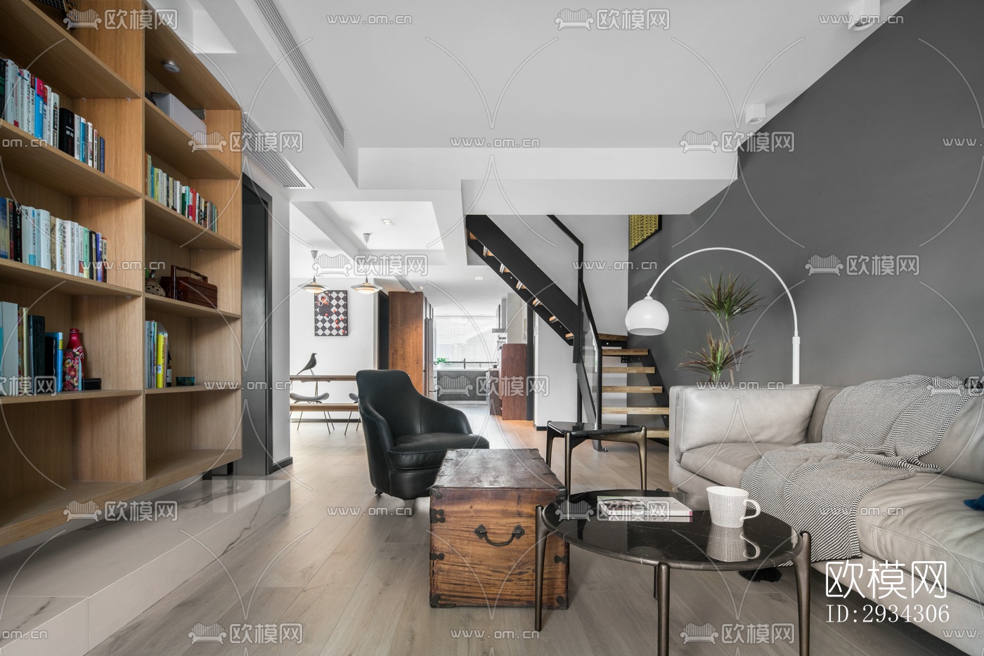 现代复式效果图下载（渲染图8）