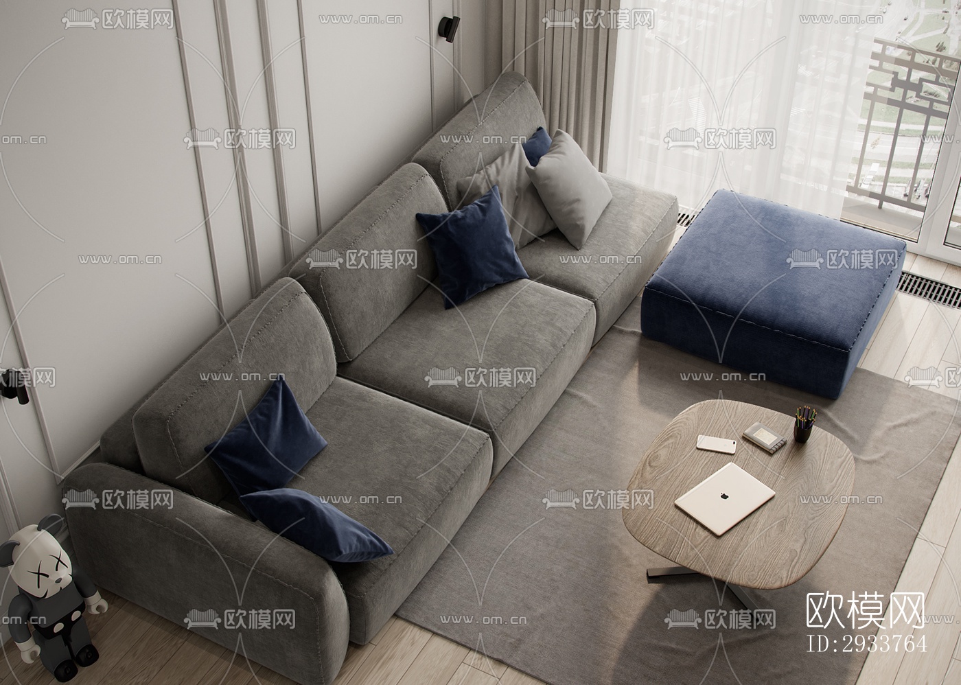 现代公寓效果图下载（渲染图2）