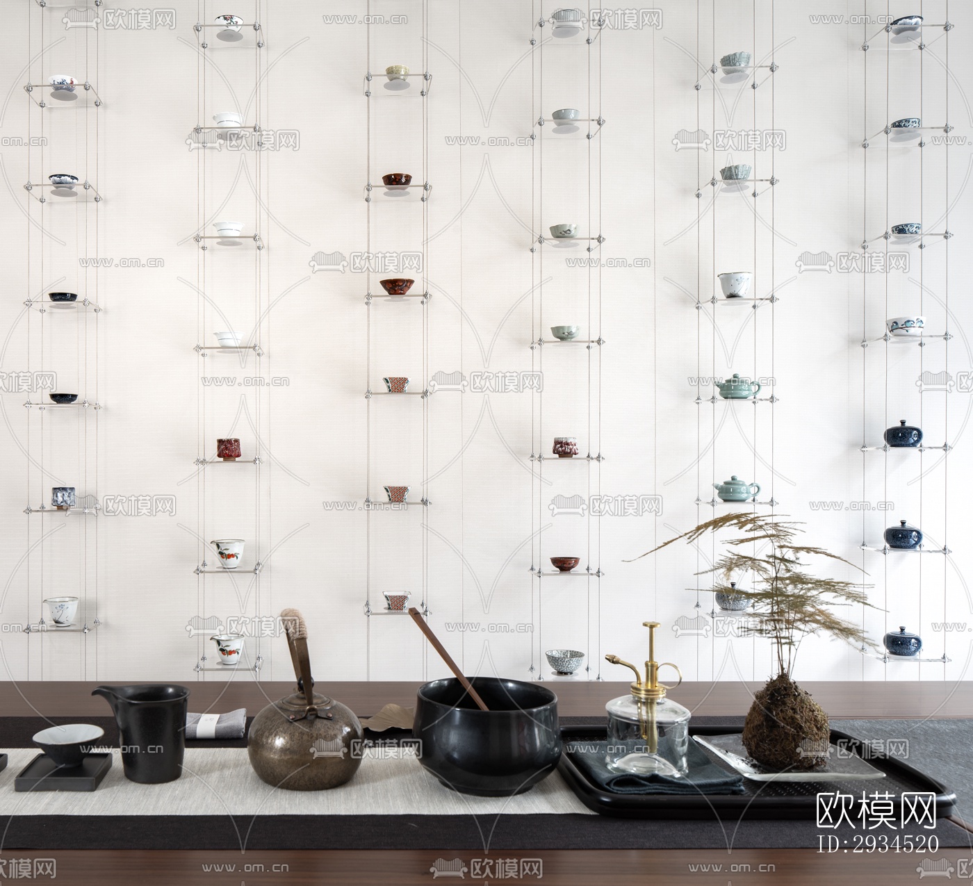 新中式平层效果图下载（渲染图19）