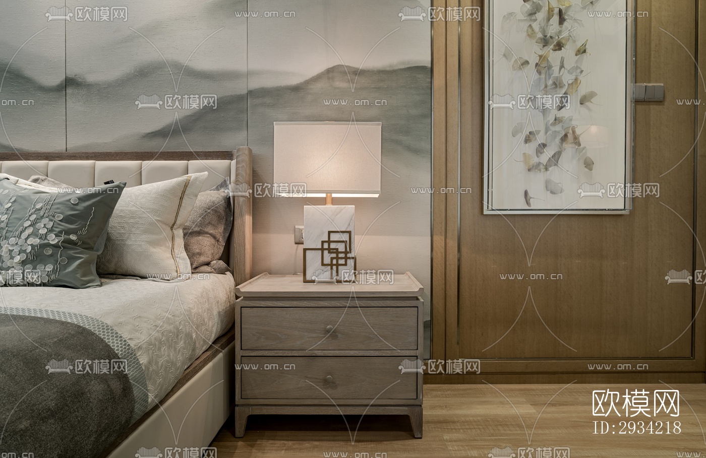 新中式复式效果图下载（渲染图4）