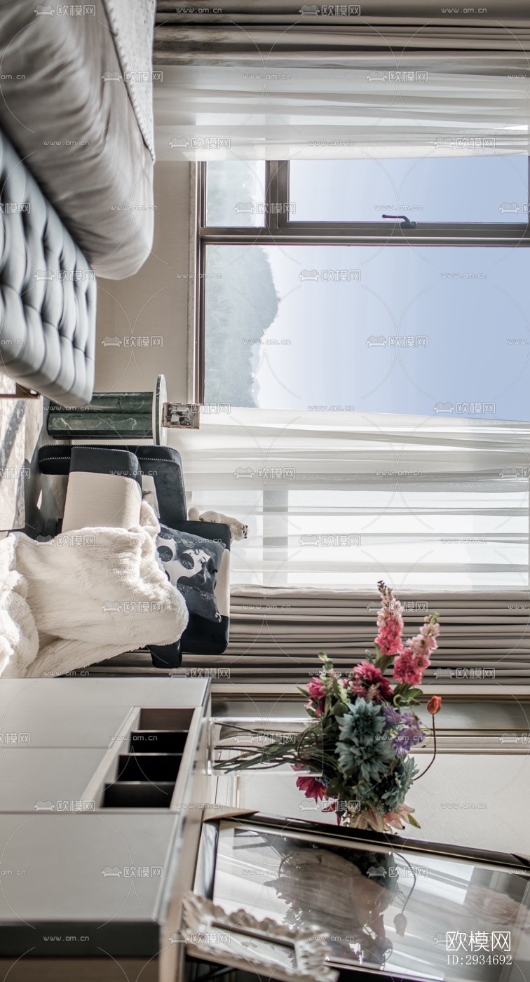 法式平层效果图下载（渲染图10）