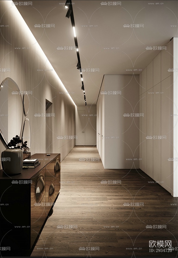 现代平层效果图下载（渲染图4）