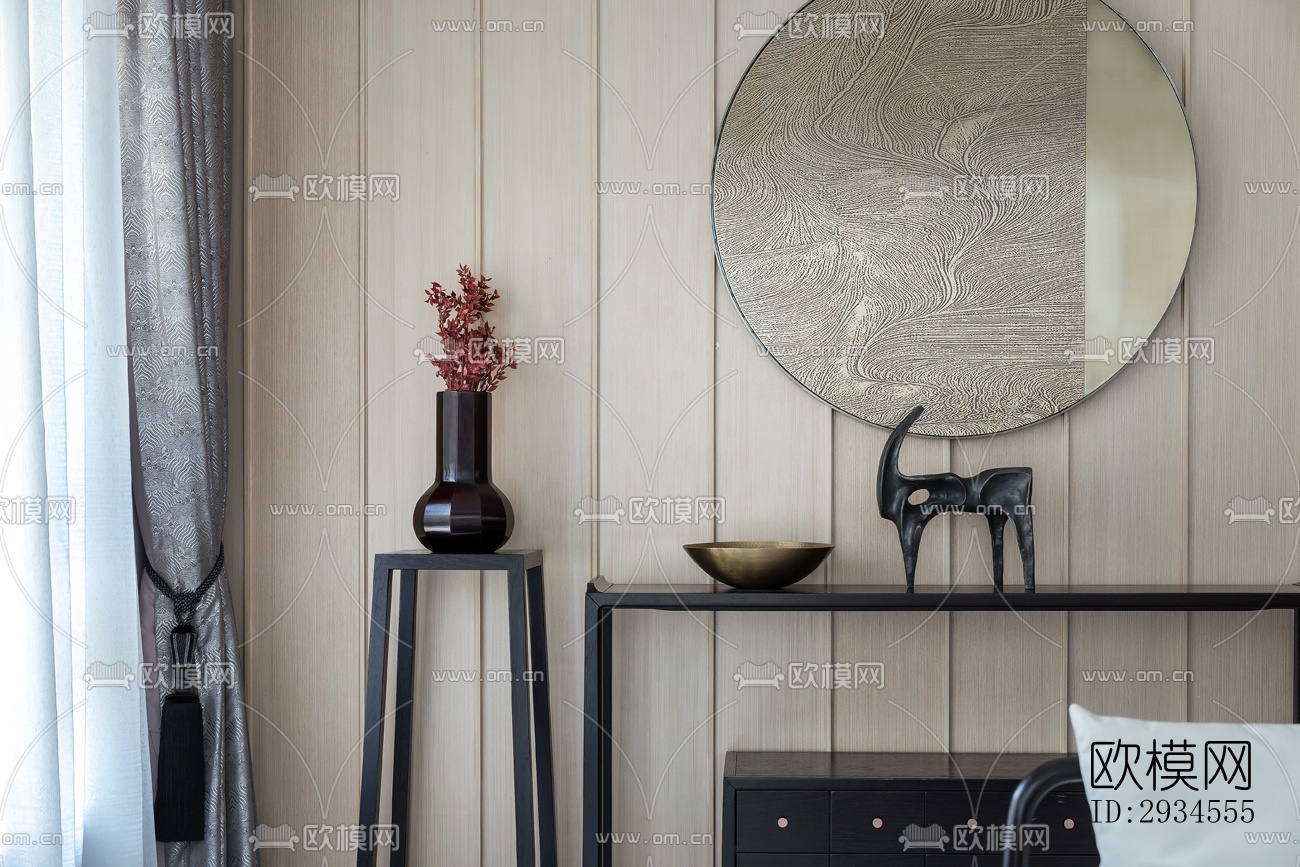 新中式平层效果图下载（渲染图15）