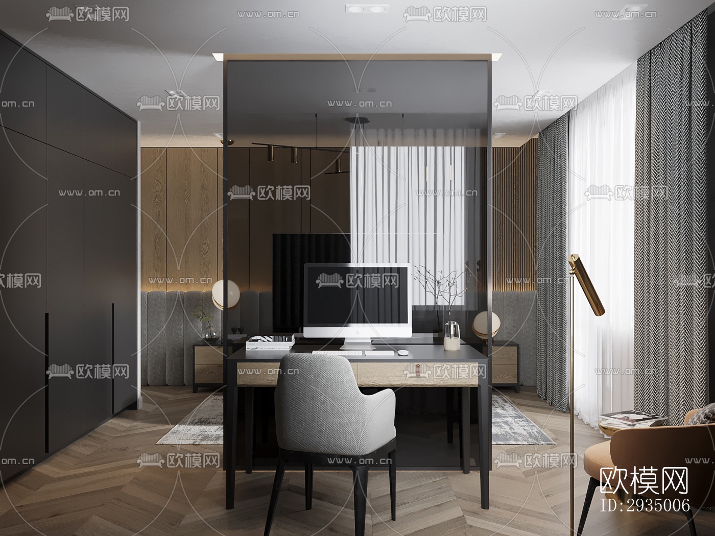 现代平层效果图下载（渲染图7）