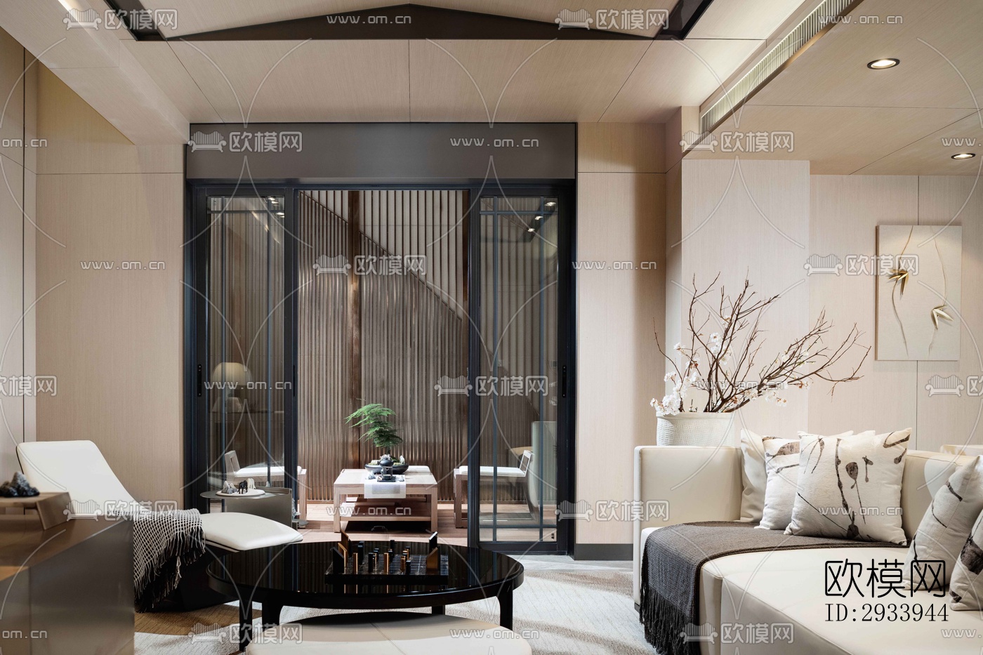 新中式别墅效果图下载（渲染图18）