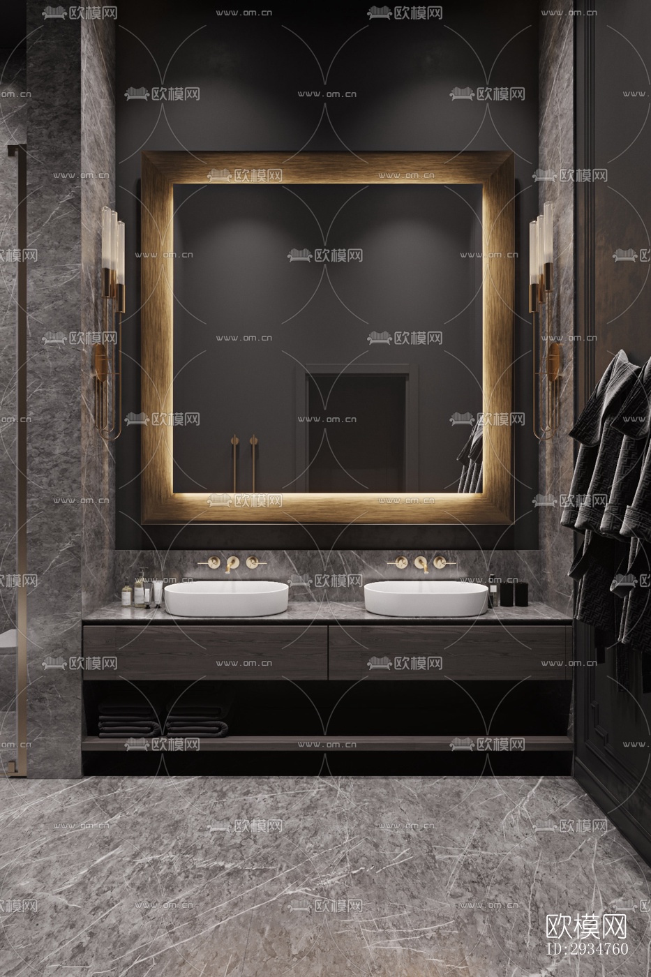 现代平层效果图下载（渲染图12）