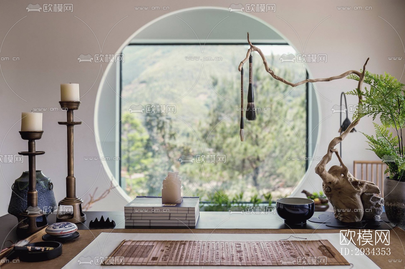 中式平层效果图下载（渲染图11）