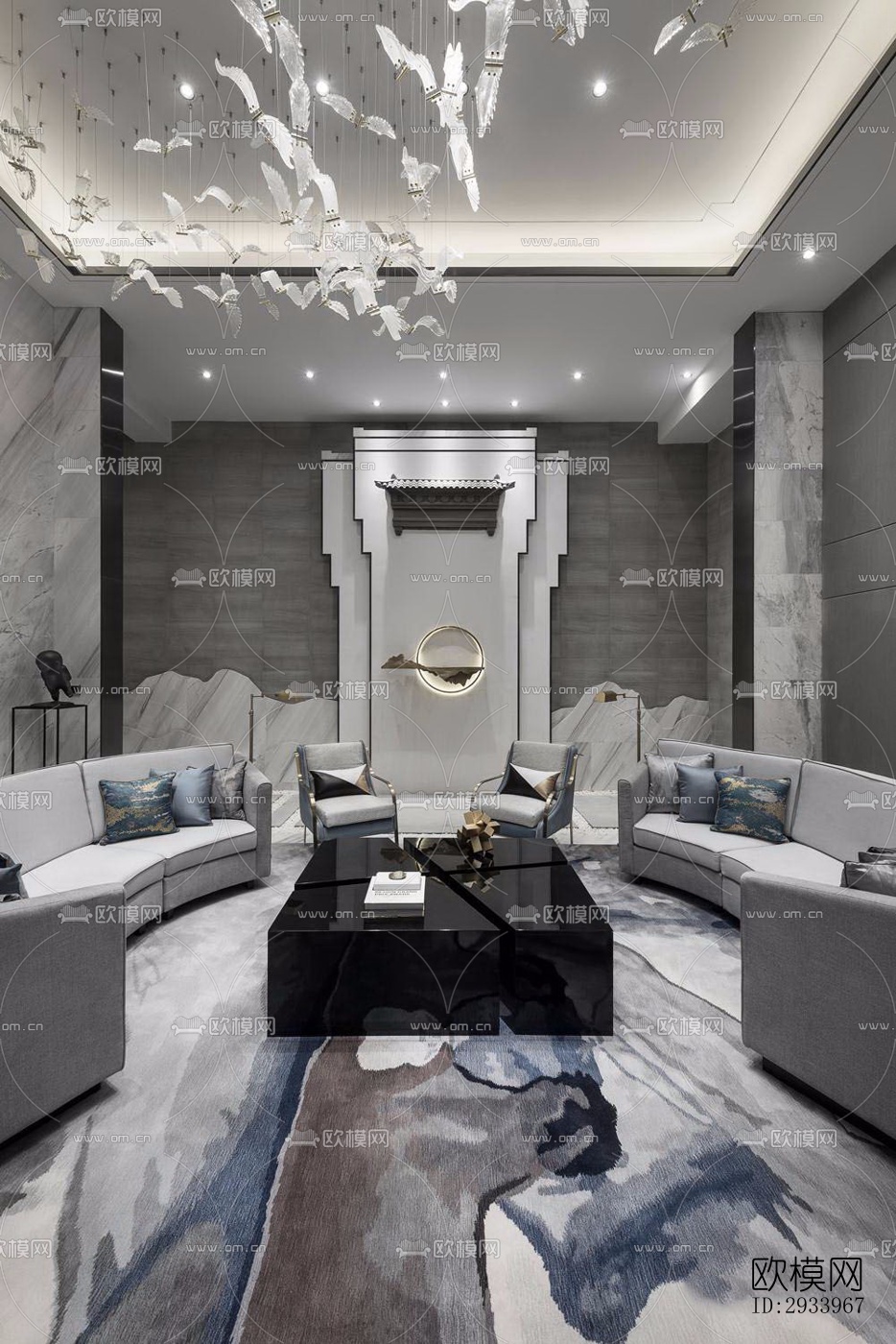 新中式别墅效果图下载（渲染图18）