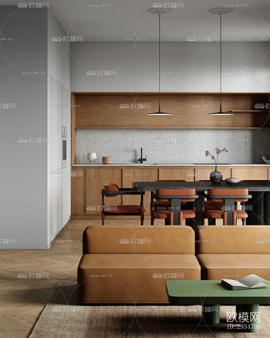 现代平层效果图下载（渲染图7）