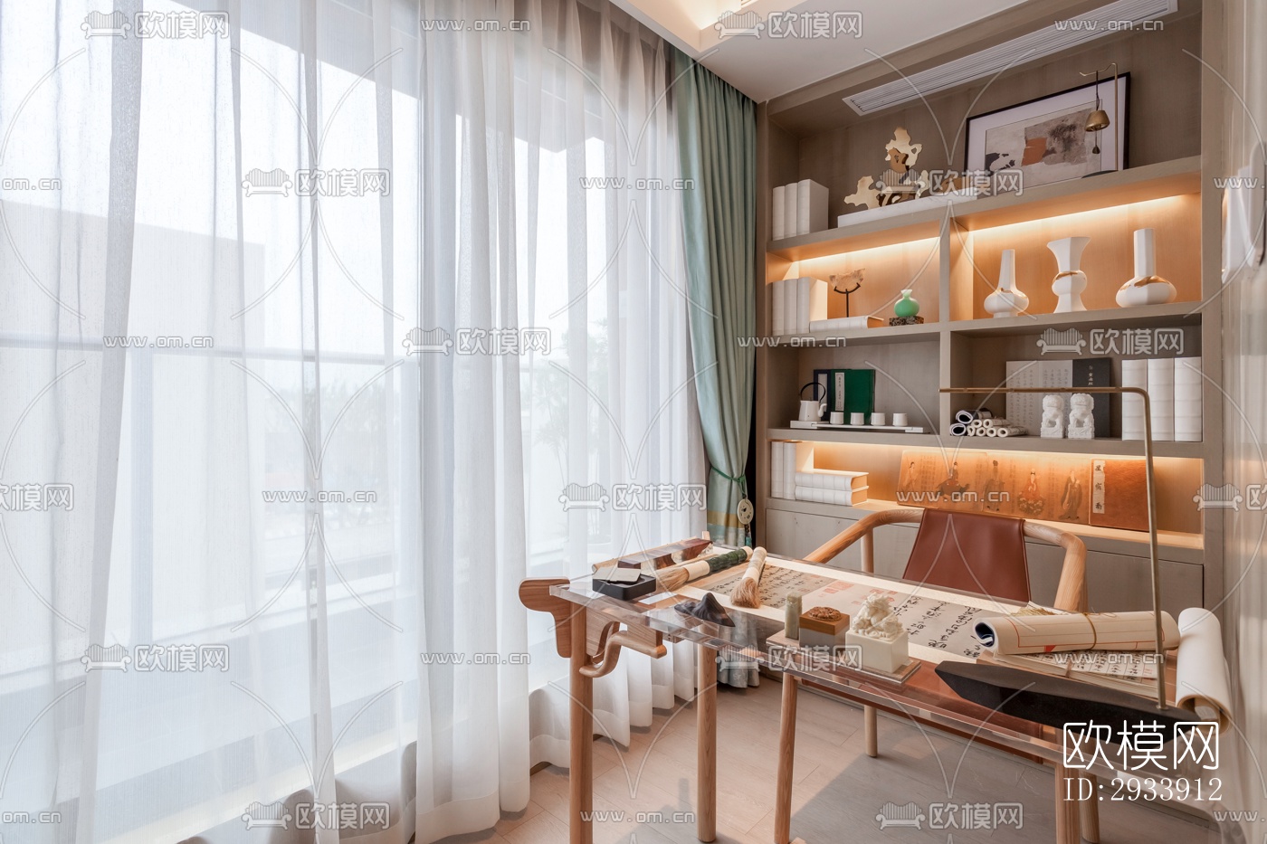 新中式别墅效果图下载（渲染图4）