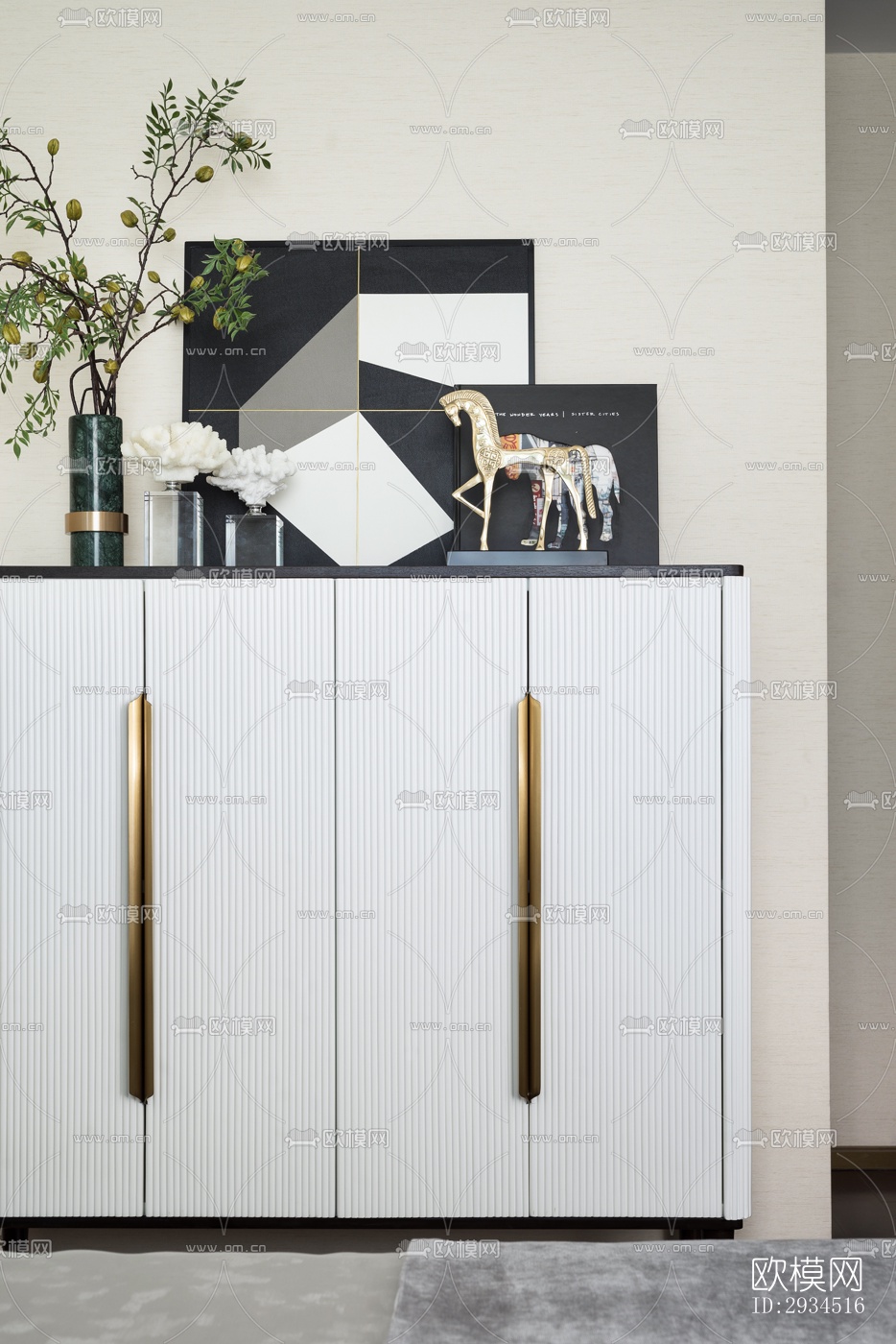 新中式平层效果图下载（渲染图12）