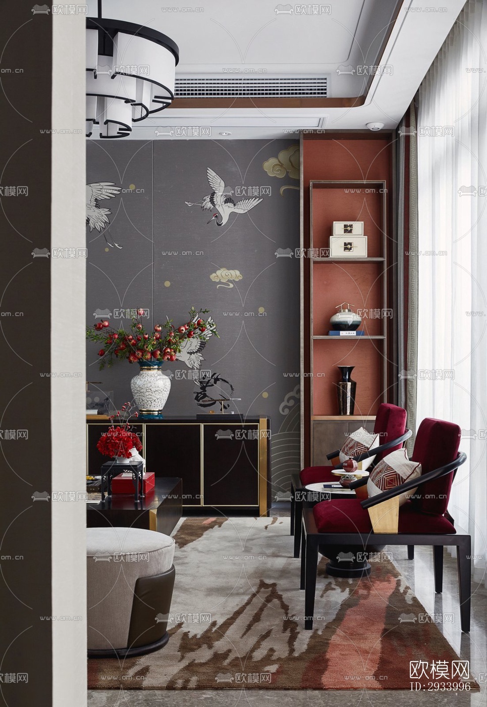 新中式别墅效果图下载（渲染图16）