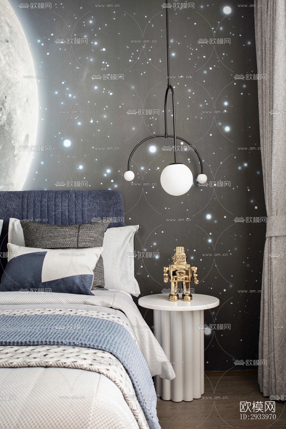 新中式别墅效果图下载（渲染图10）