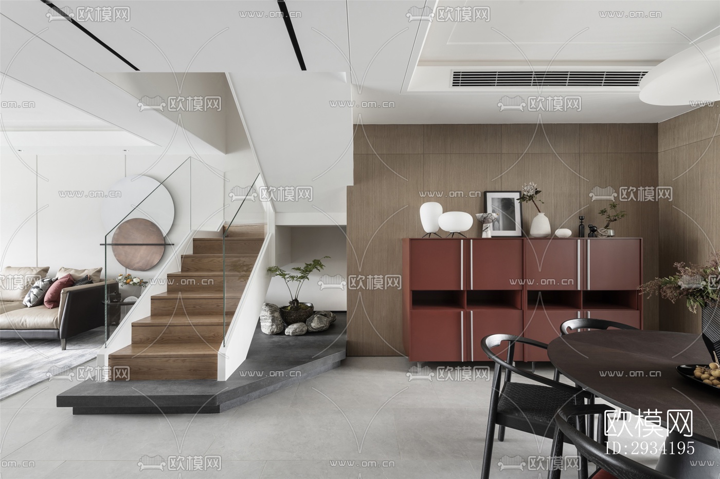 新中式复式效果图下载（渲染图14）