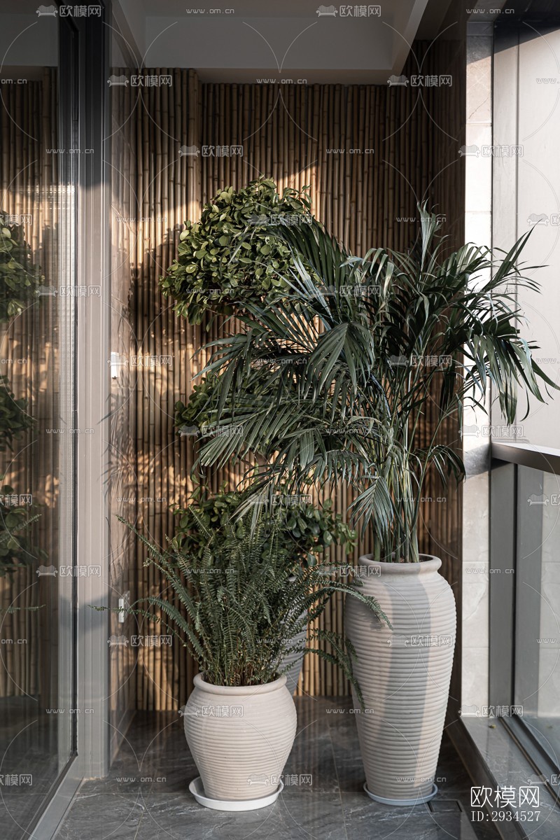 新中式平层效果图下载（渲染图14）