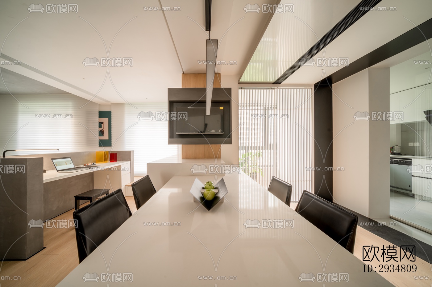 现代平层效果图下载（渲染图3）