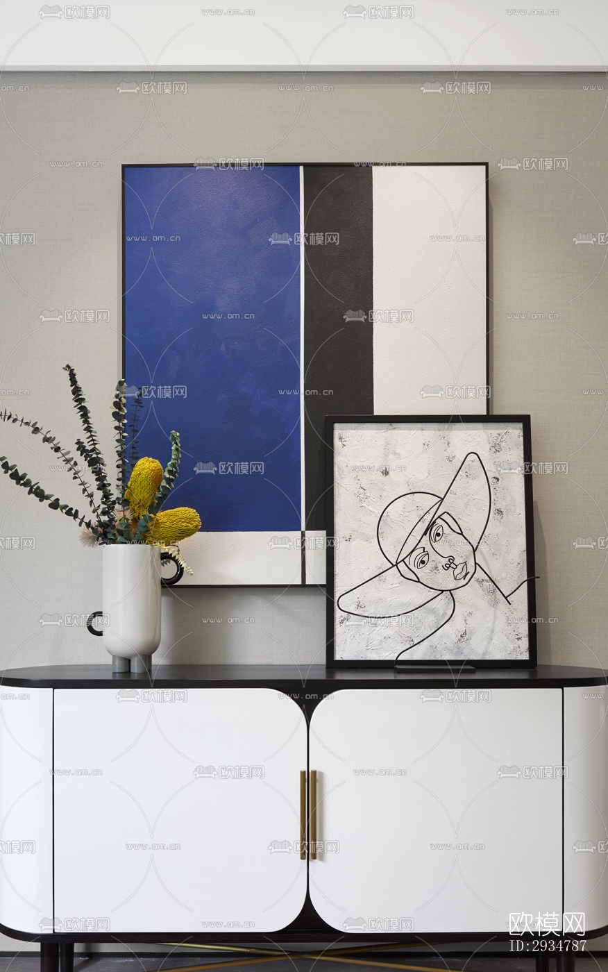 现代平层效果图下载（渲染图9）