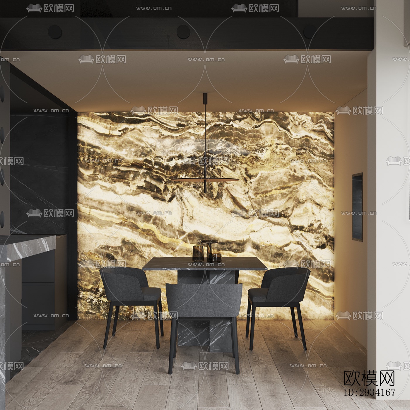 高级灰别墅效果图下载（渲染图18）