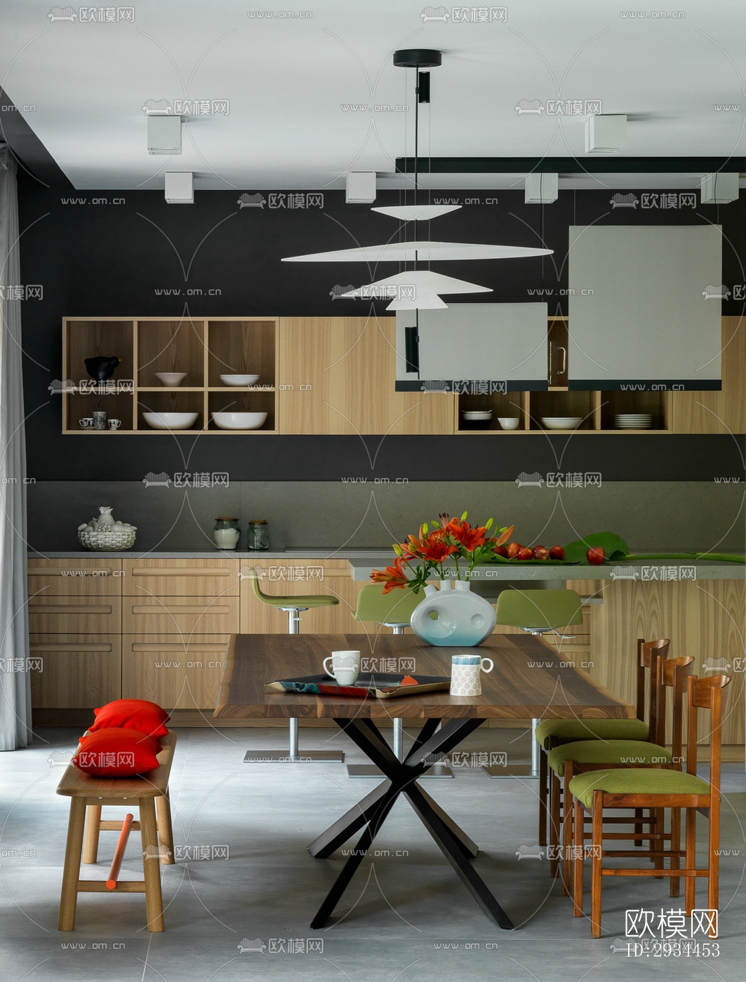 后现代平层效果图下载（渲染图4）