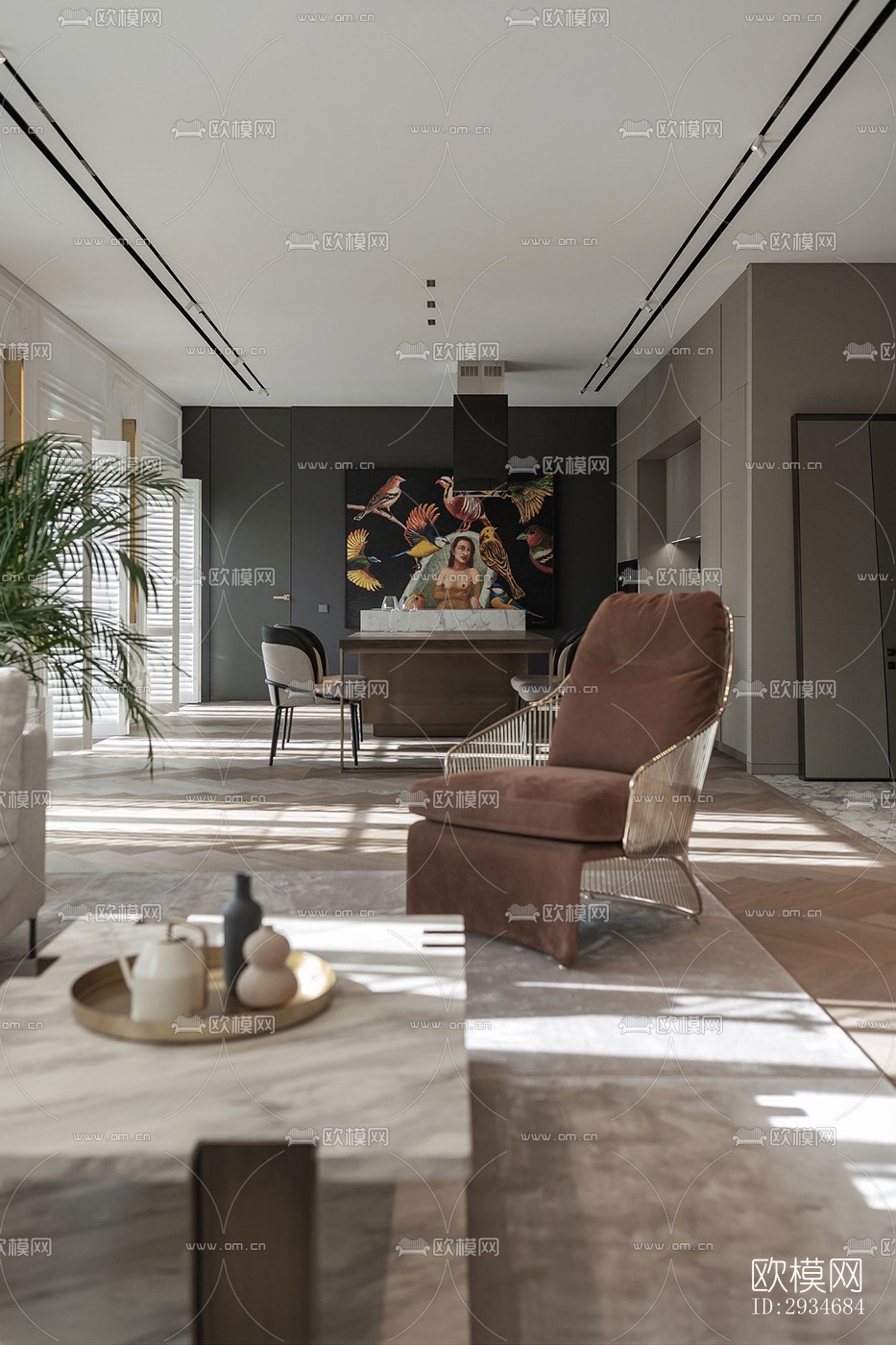 欧式平层效果图下载（渲染图19）