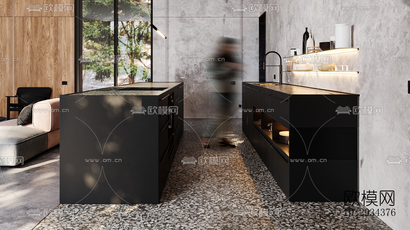 侘寂平层效果图下载（渲染图3）