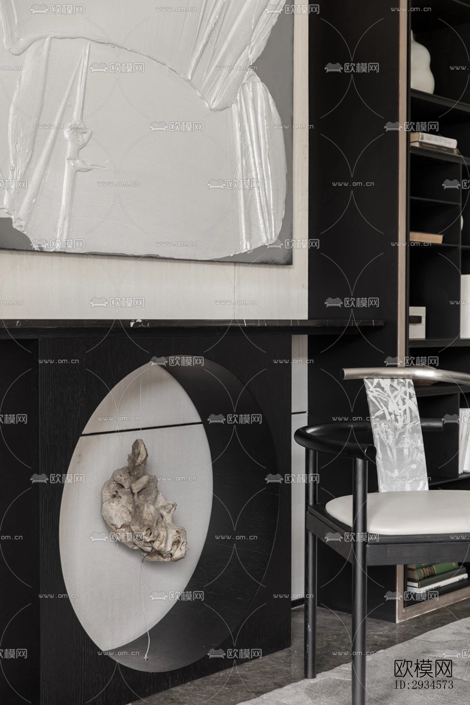 新中式平层效果图下载（渲染图16）