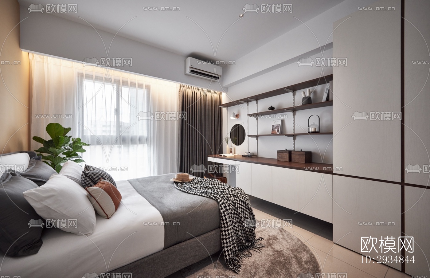 现代平层效果图下载（渲染图12）