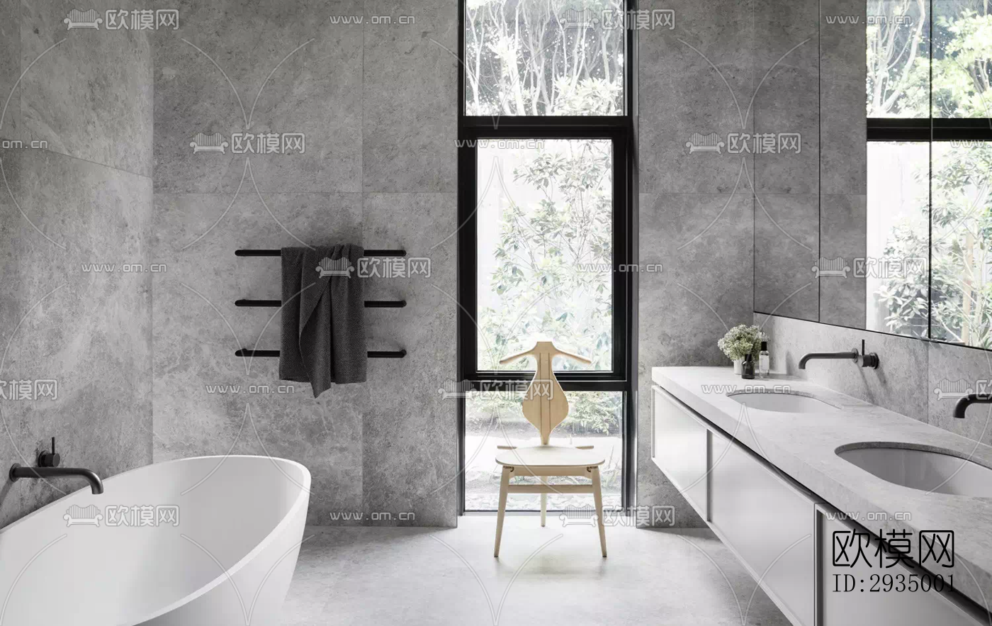 现代平层效果图下载（渲染图15）