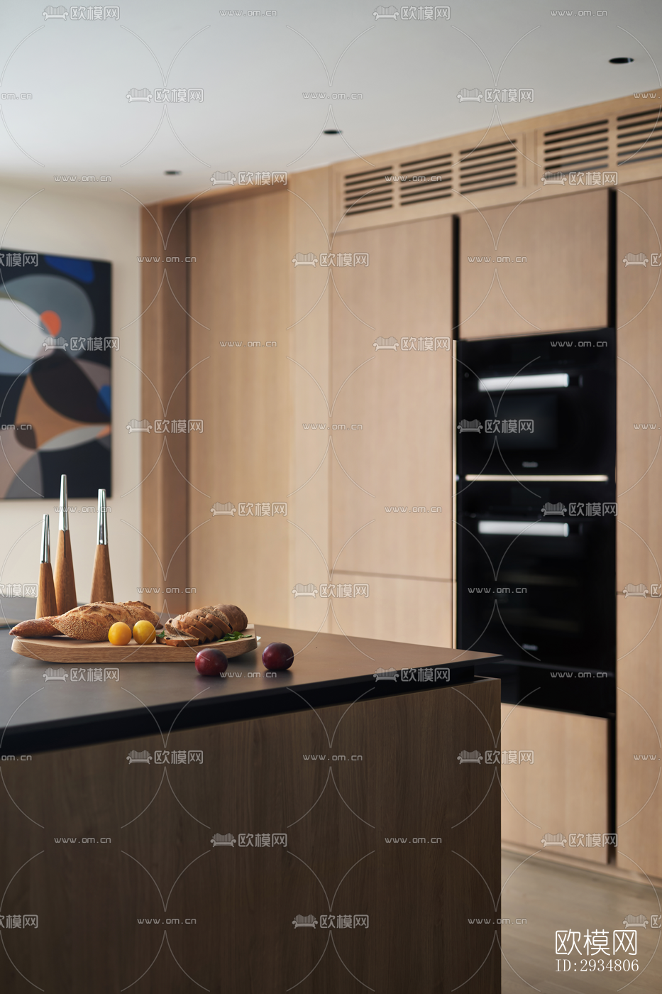 现代平层效果图下载（渲染图9）